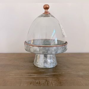 Dessert or cheese server.  Stands 12.5 inches tall.  10 inches wide. New w/tag